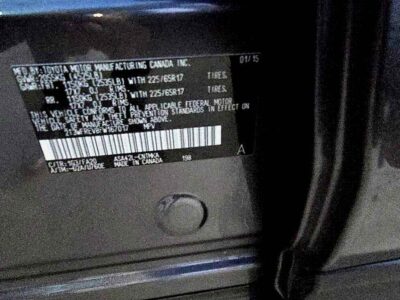 Official Toyota manufacturing chassis metallic identification tag for validation audit